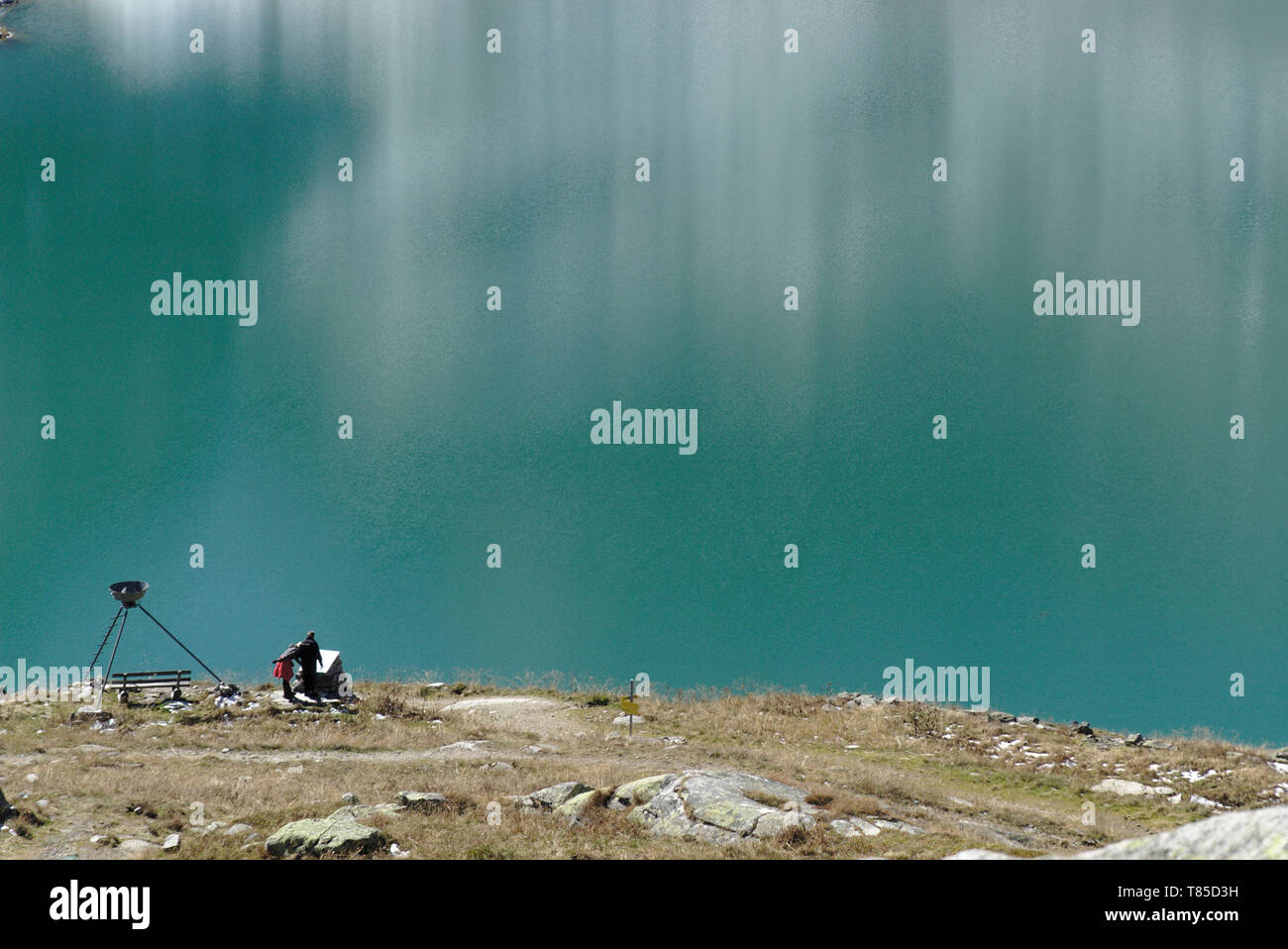 Lago di montagna Weißsee ad Alti Tauri nelle Alpi austriache Foto Stock