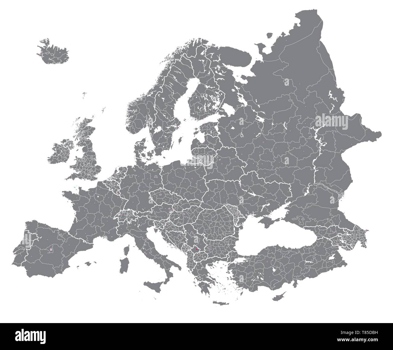Europa vettore ad alta dettagliata mappa politico Illustrazione Vettoriale