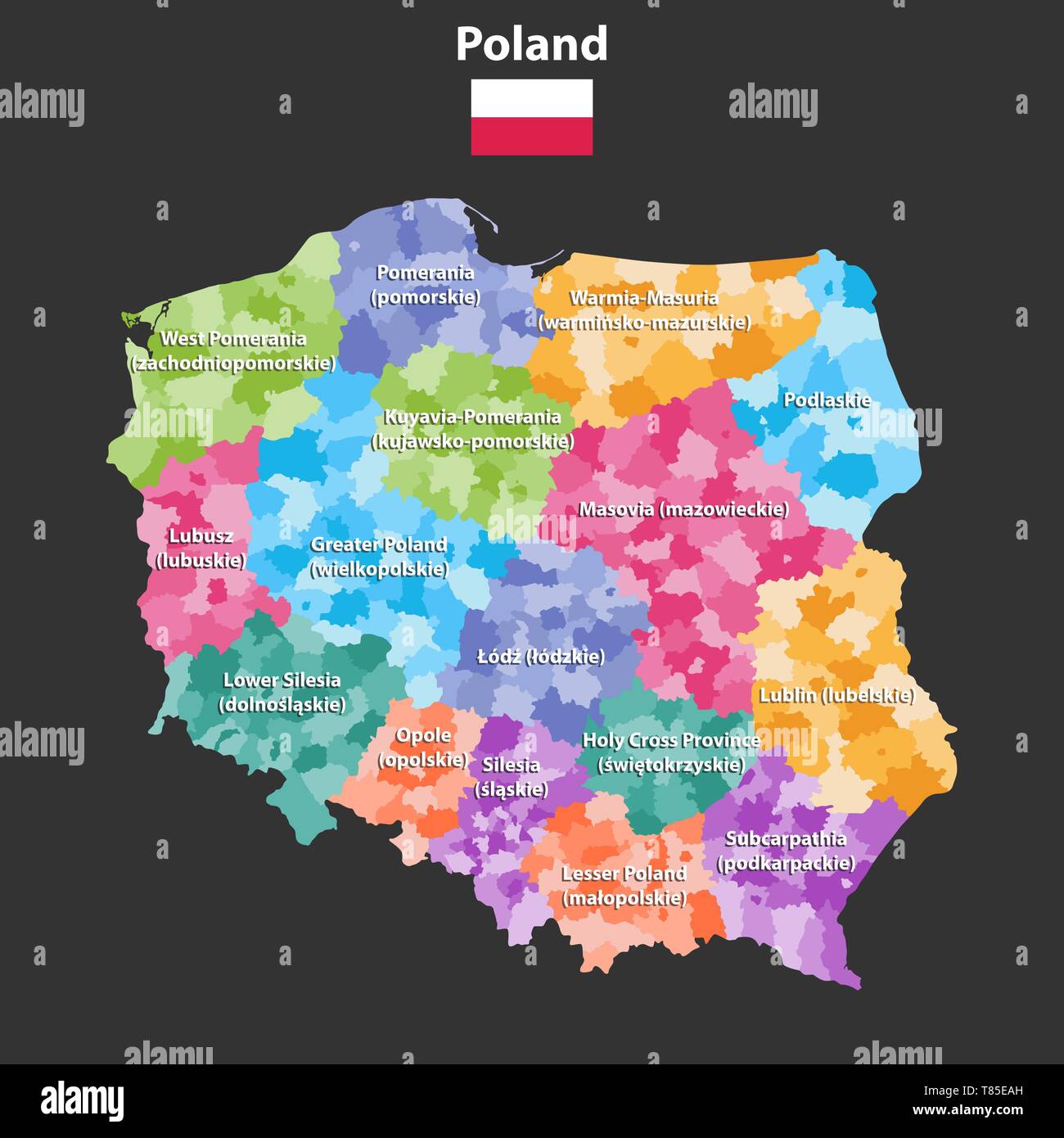 Mappa della polonia immagini e fotografie stock ad alta risoluzione Alamy