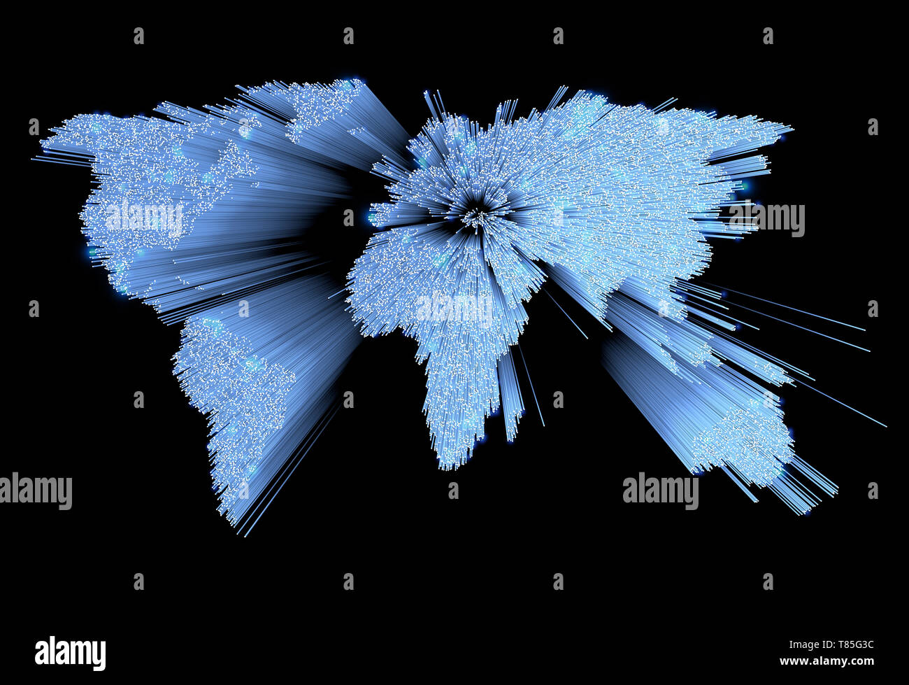 Mappa del mondo, illustrazione Foto Stock