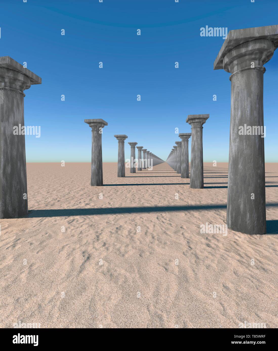 Infinite colonne, illustrazione Foto Stock