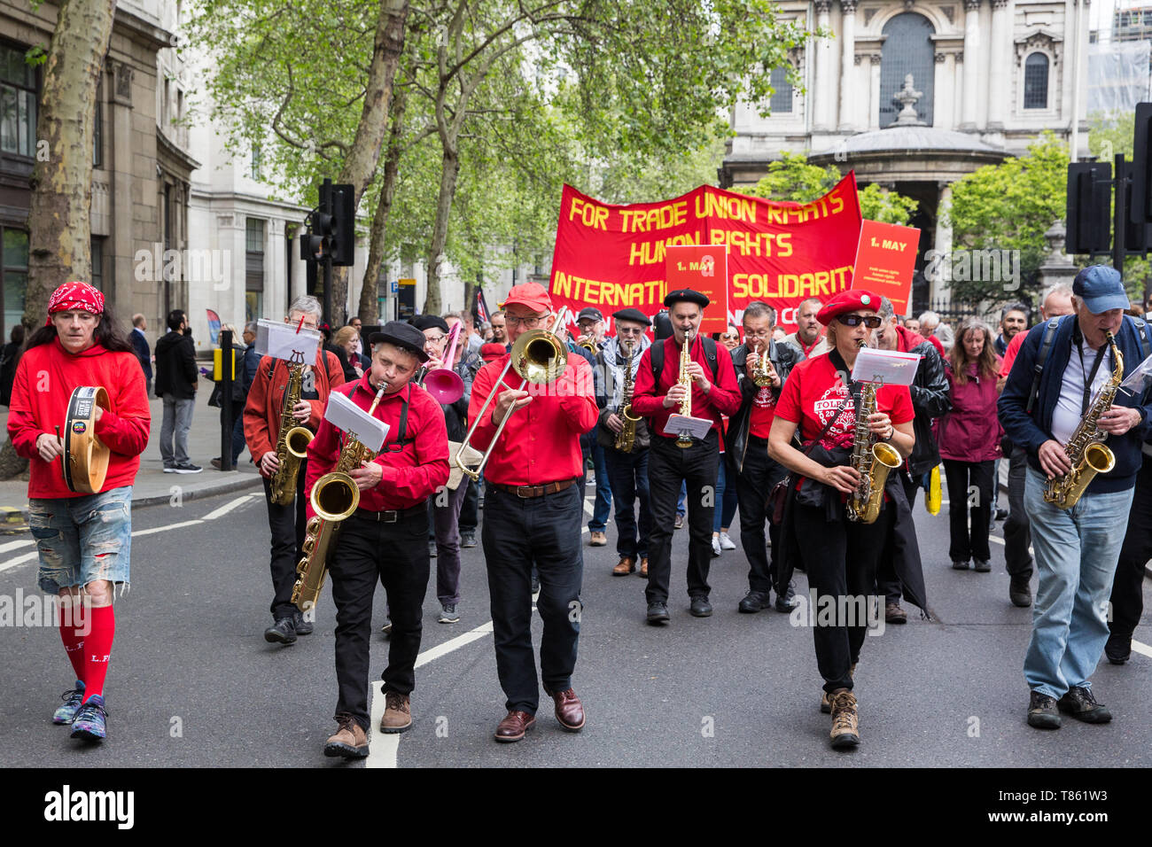 Londra, Regno Unito. Il 1 maggio, 2019. I rappresentanti dei sindacati e partiti socialista e comunista da diversi paesi prendono parte all'annuale M Foto Stock
