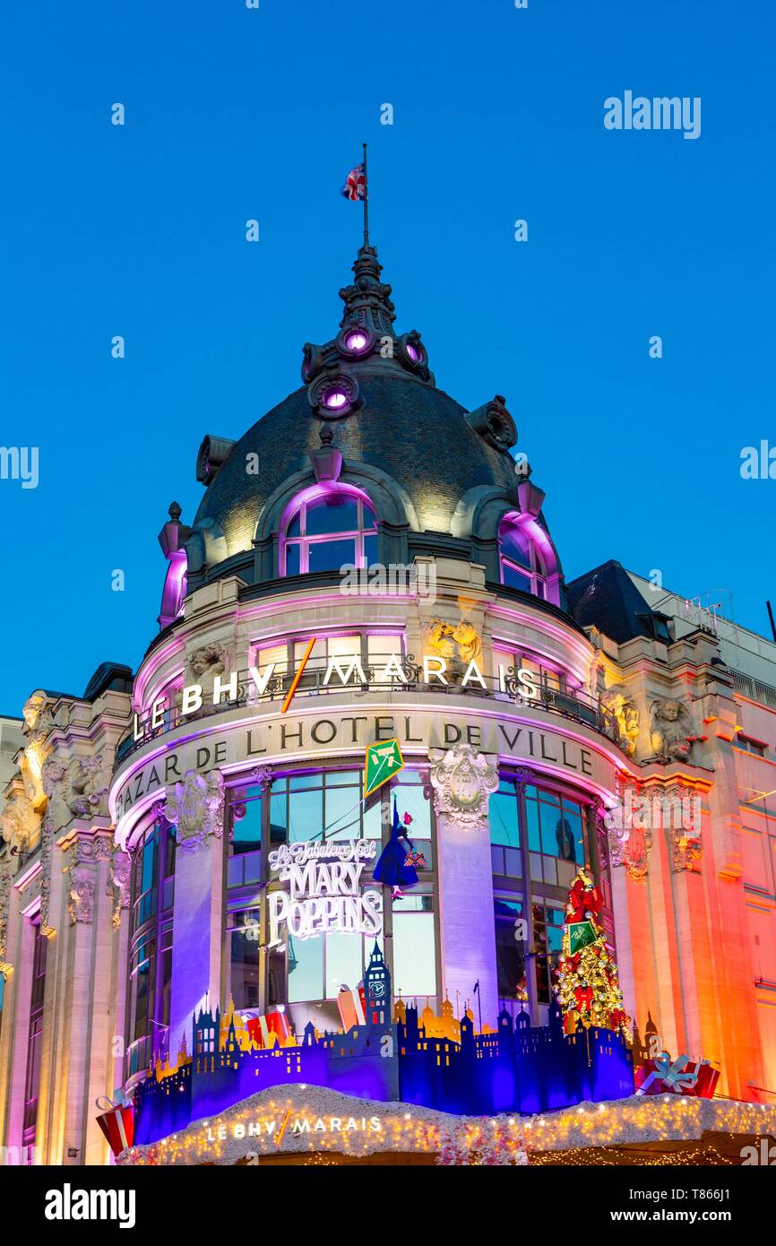Francia, Parigi, Municipio Bazaar (BHV) durante le vacanze di Natale Foto Stock