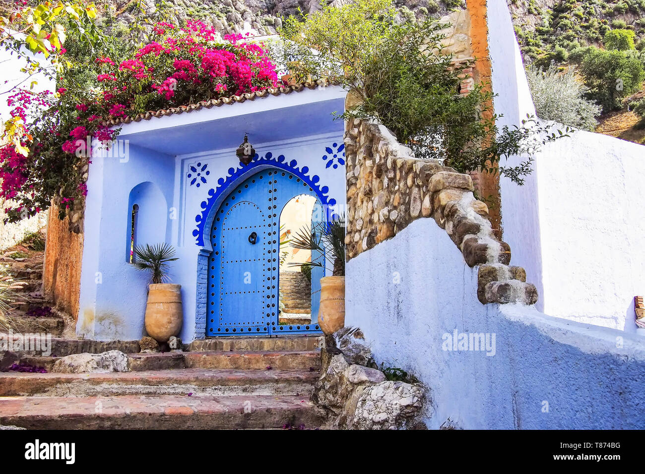 Medina di Chefchaouen, Marocco. Chefchaouen o Chaouen è una città nel nord-ovest del Marocco. È il capoluogo della provincia dello stesso nome, e è n Foto Stock