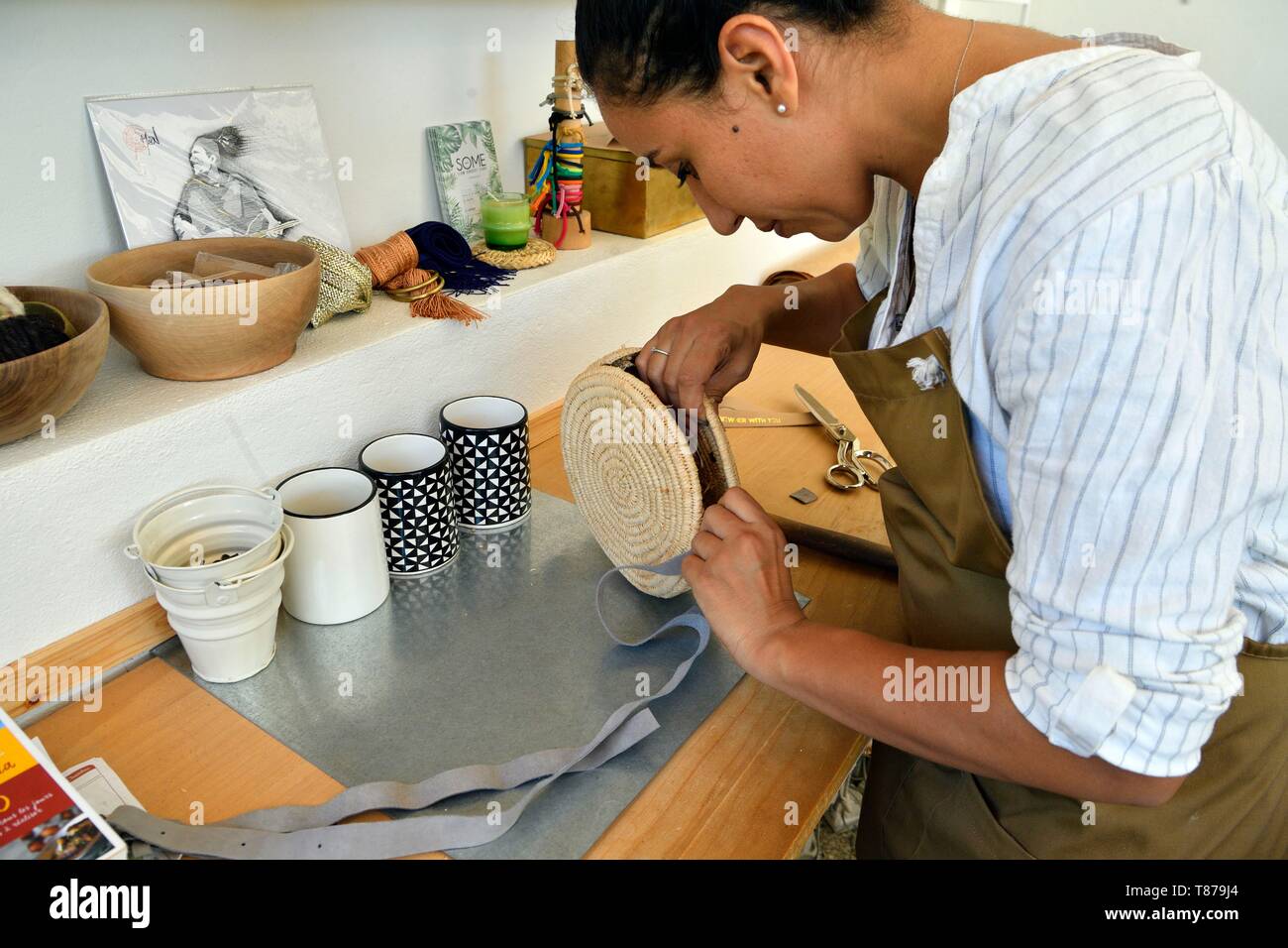 Il Marocco, Superiore Atlas, Marrakech, quartiere di Gueliz, alcuni slow concept store, bd Mansour Eddahbi Foto Stock