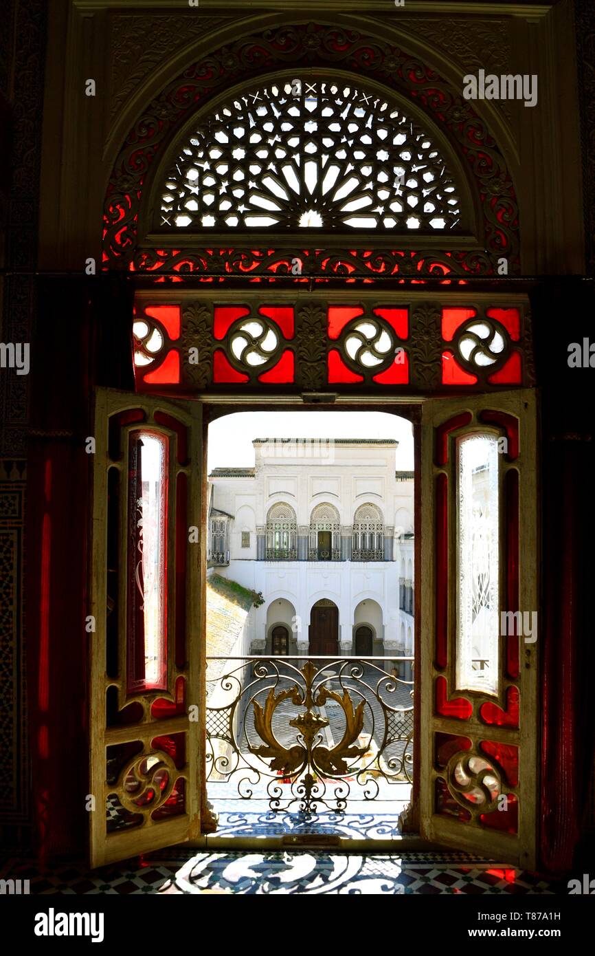 Il Marocco, Medio Atlante, Fes, Città Imperiale, Fes el Bali District, medina elencati come patrimonio mondiale dall' UNESCO, Moqri (Mokri) palace Foto Stock