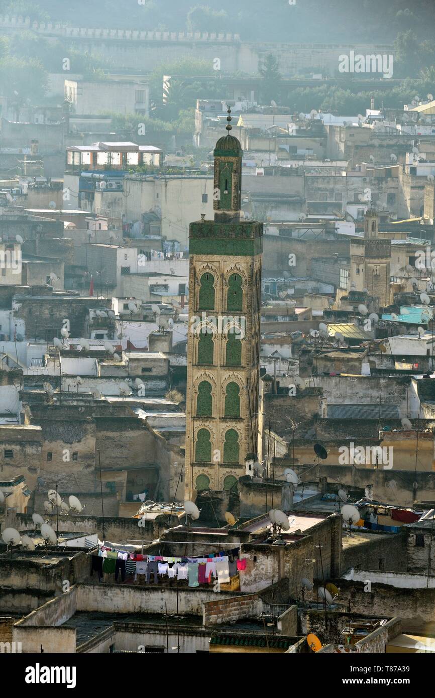 Il Marocco, Medio Atlante, Fes, Città Imperiale, Fes el Bali District, medina elencati come patrimonio mondiale dall' UNESCO Foto Stock