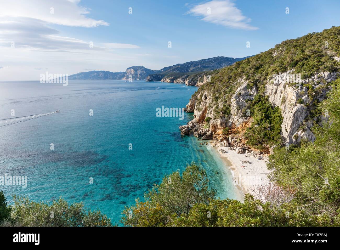 L'Italia, Sardegna, Provincia di Nuoro, Cala Gonone, Cala Fuili e il Golfo di Orosei Foto Stock
