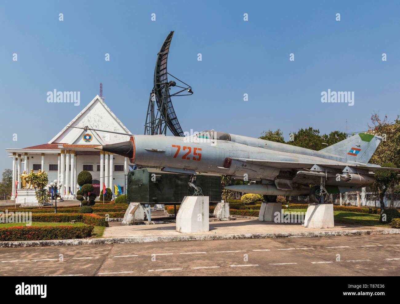 Laos, Vientiane, laotiana il Museo dell'esercito sovietico MIG-21 aeromobile Foto Stock