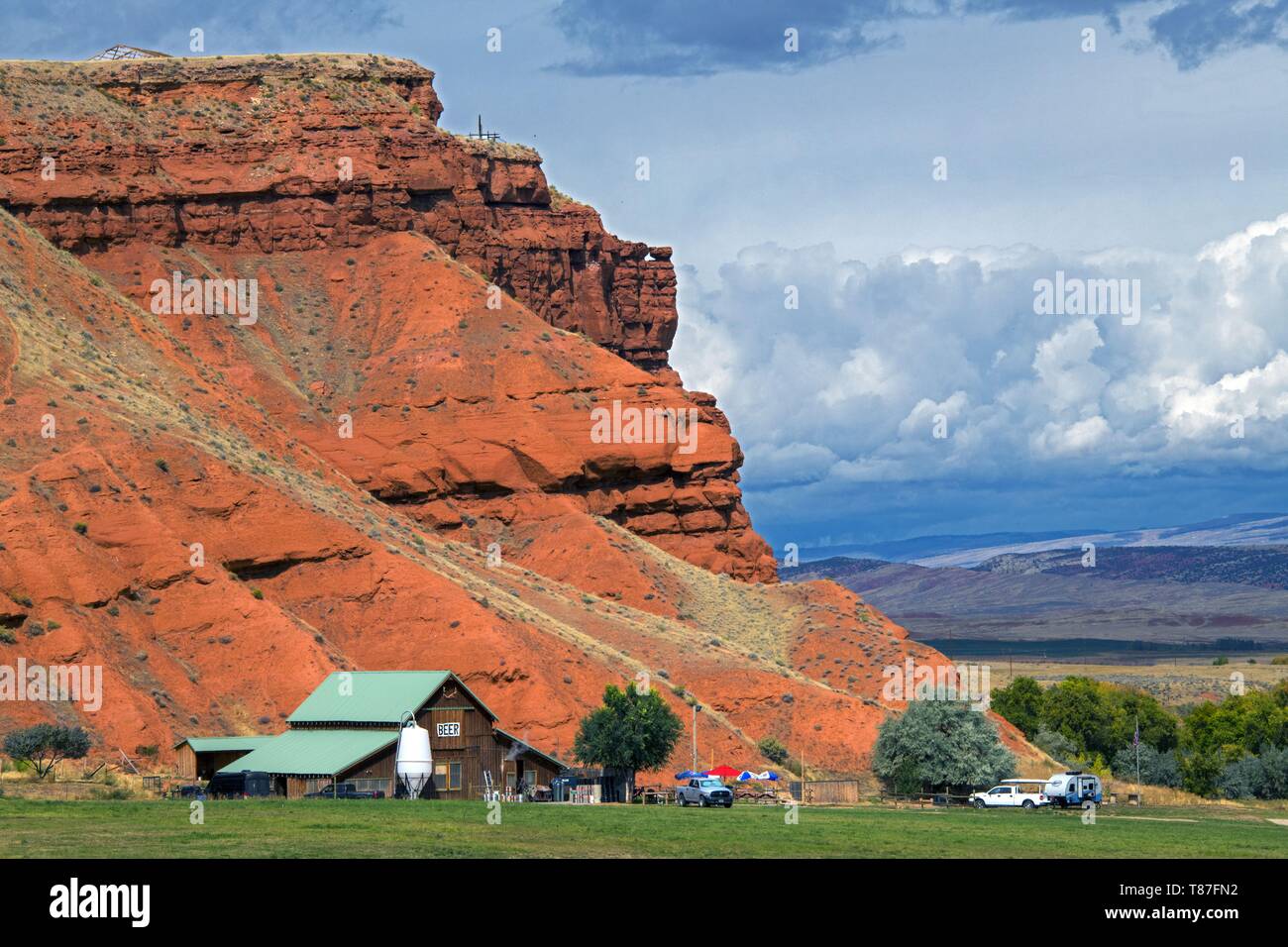 Stati Uniti, Wyoming Canyon sulla Highway 16 vicino a dieci il sonno Foto Stock