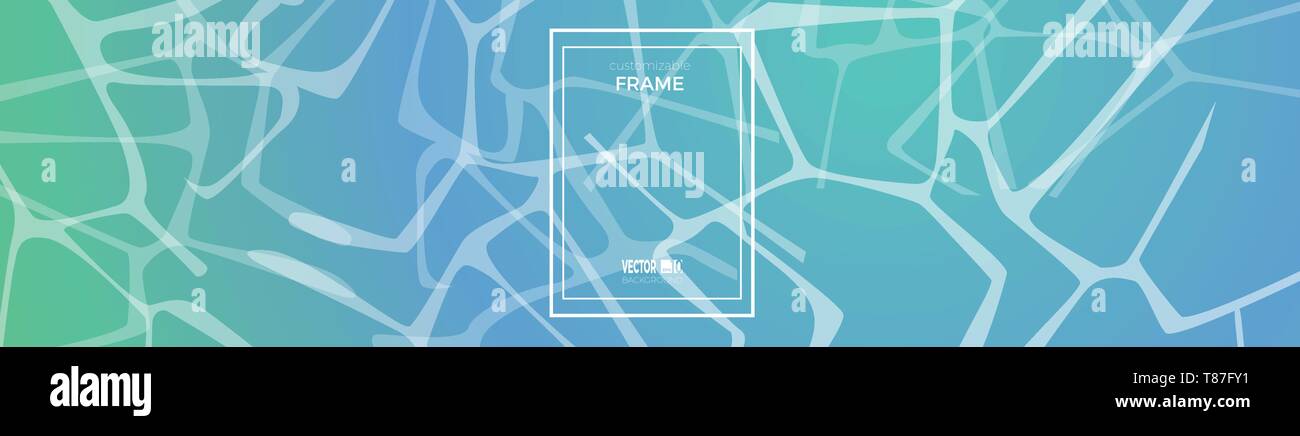 Sfondo del vettore d'estate e il mare calmo, acqua e riflessioni. Cornice personalizzabile Illustrazione Vettoriale