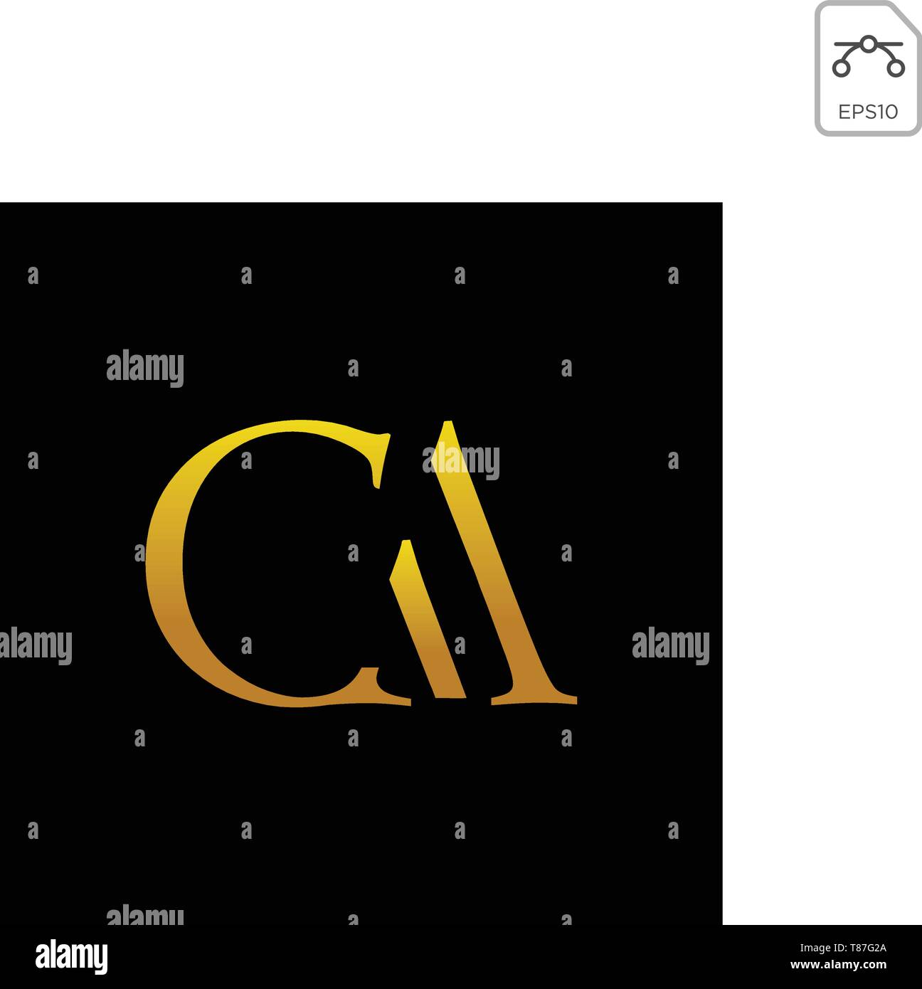 AC iniziale, CA, A, C modello Logo illustrazione vettoriale Illustrazione Vettoriale