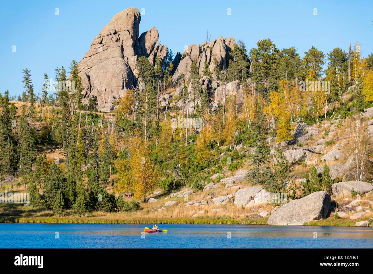 Stati Uniti, South Dakota, Custer State Park, Sylvan Lake Foto Stock