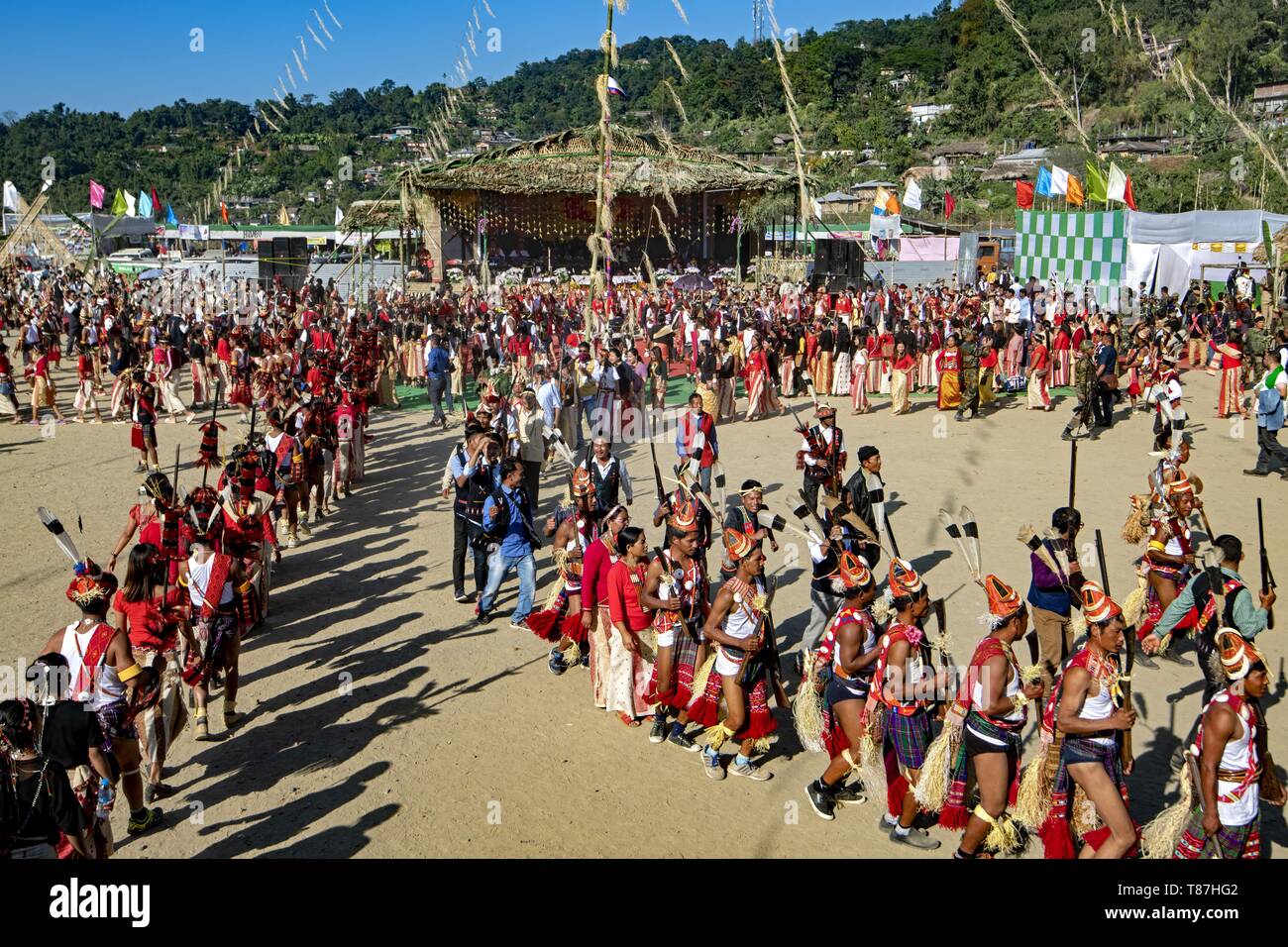 India, Arunachal Pradesh, Khonsa, Chalo Loku festival della tribù Nokte Foto Stock