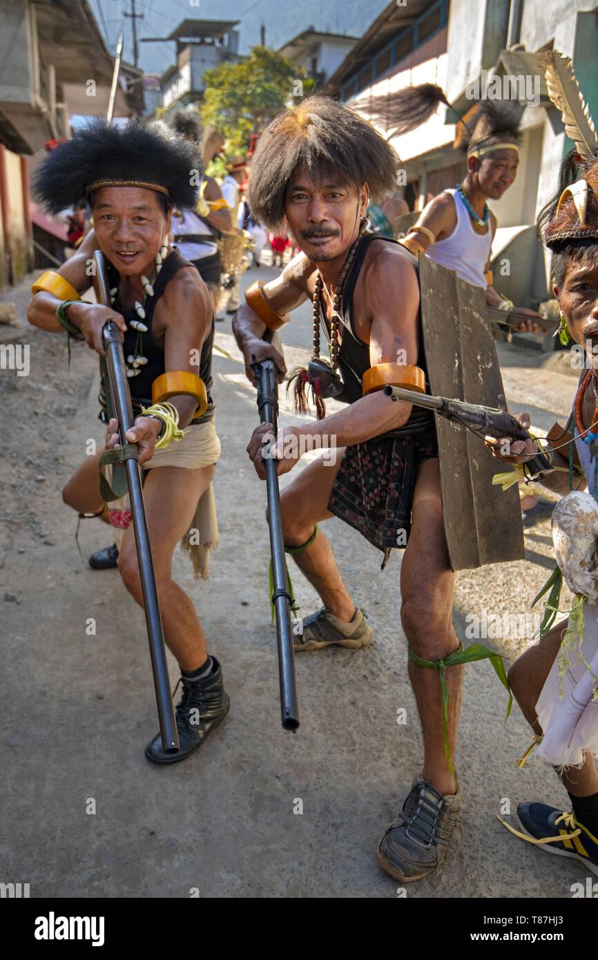 India, Arunachal Pradesh, Khonsa, Chalo Loku festival della tribù Nokte Foto Stock