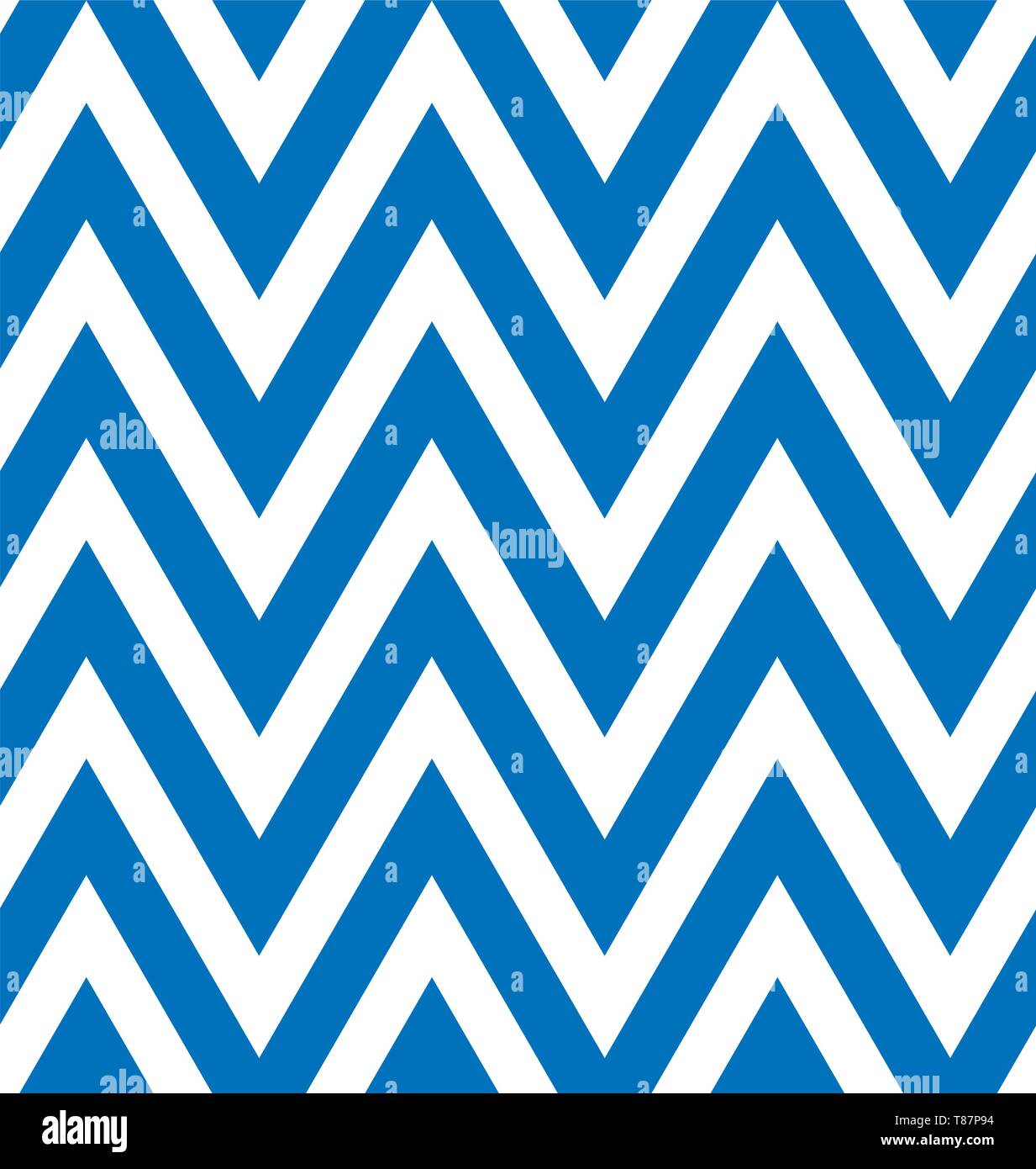 Seamless blu e bianco strisce a zig-zag pattern. Geometrico schema di ripetizione di zig-zag. Il design del vettore Illustrazione Vettoriale