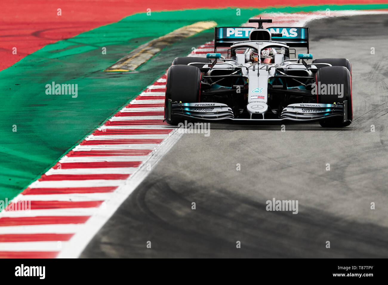 Barcellona, Spagna. 11 Maggio, 2019. Lewis Hamilton del team Mercedes in azione durante il periodo della Formula Uno giornata di qualifica presso il Circuito di Catalunya. Credito: Pablo Guillen/Alamy Foto Stock