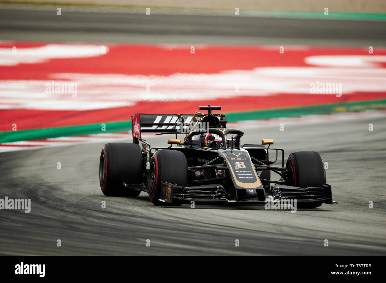 Barcellona, Spagna. 11 Maggio, 2019. Romain Grosjean del team Haas in azione durante il periodo della Formula Uno giornata di qualifica presso il Circuito di Catalunya. Credito: Pablo Guillen/Alamy Foto Stock