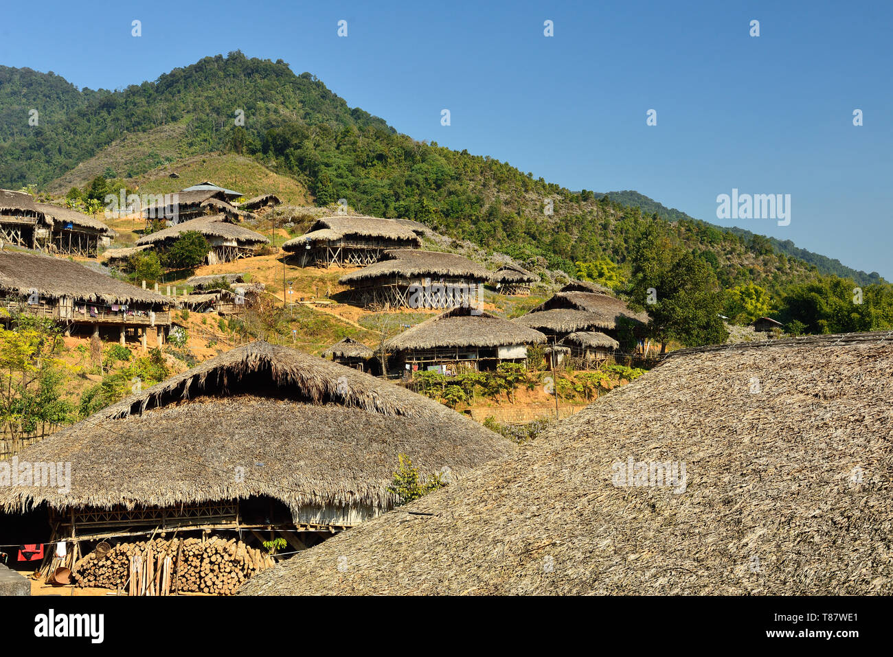 Villaggio tribale di Podbi, Arunachal Pradesh, India. Foto Stock