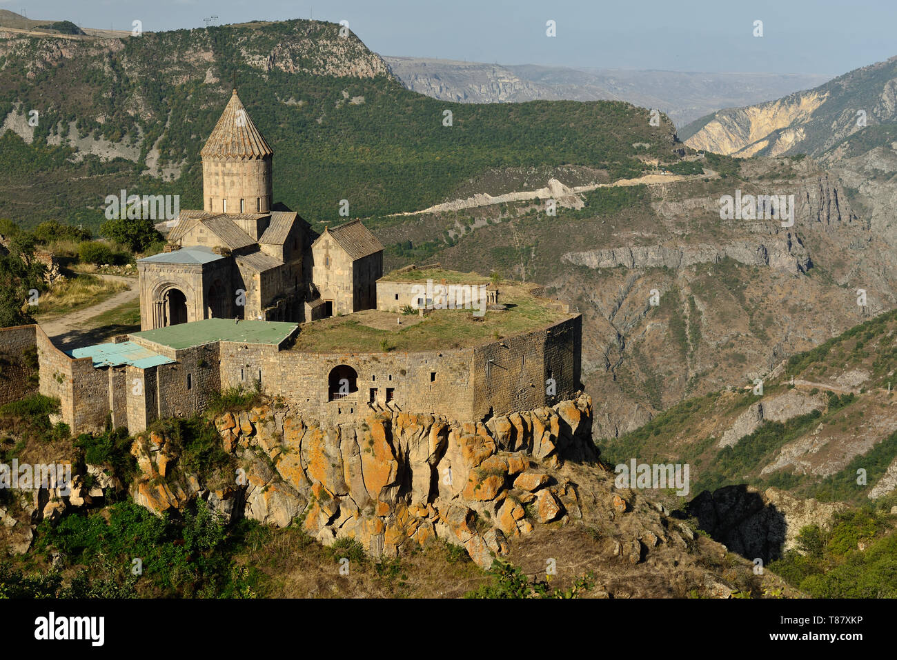 Monastero di Tatev è un nono secolo. Si tratta di uno dei più antichi e famosi complessi del monastero in Armenia. Foto Stock