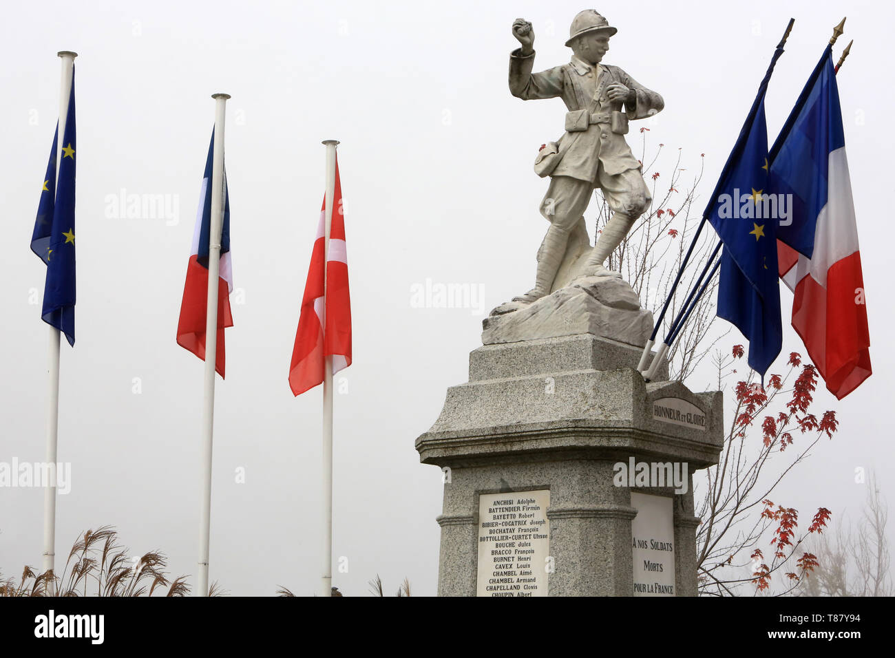 Monumento morts aux. Saint-Gervais-les-Bains. Foto Stock