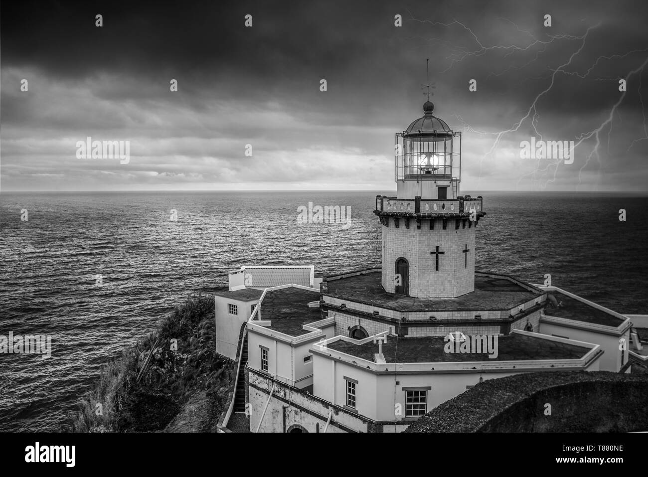 Faro Azzorre Foto Stock