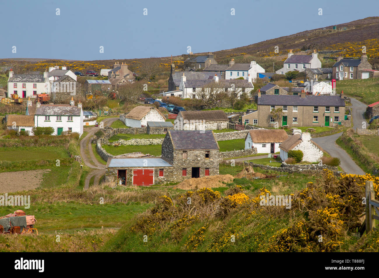 Cregneash tradizionale villaggio sull'Isola di Man Foto Stock