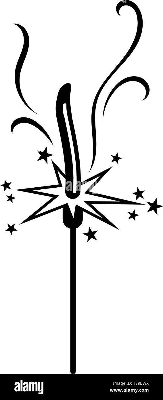 Sparkler icona, stile semplice Illustrazione Vettoriale