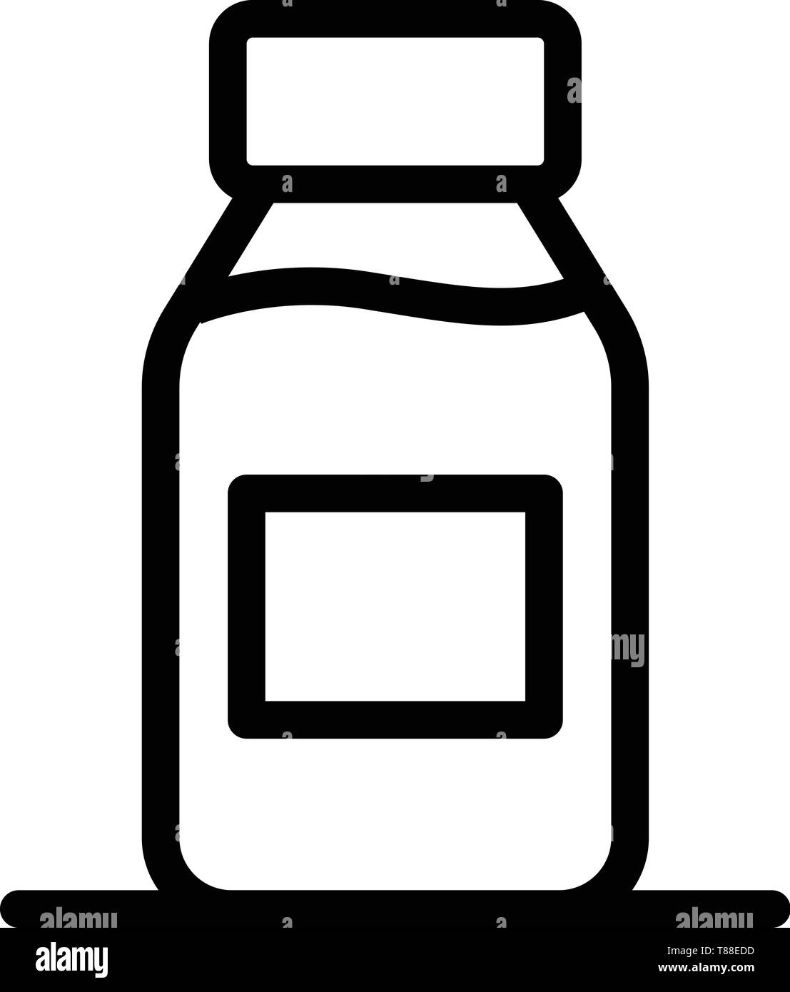 Tosse Sciroppo icona, stile contorno Illustrazione Vettoriale