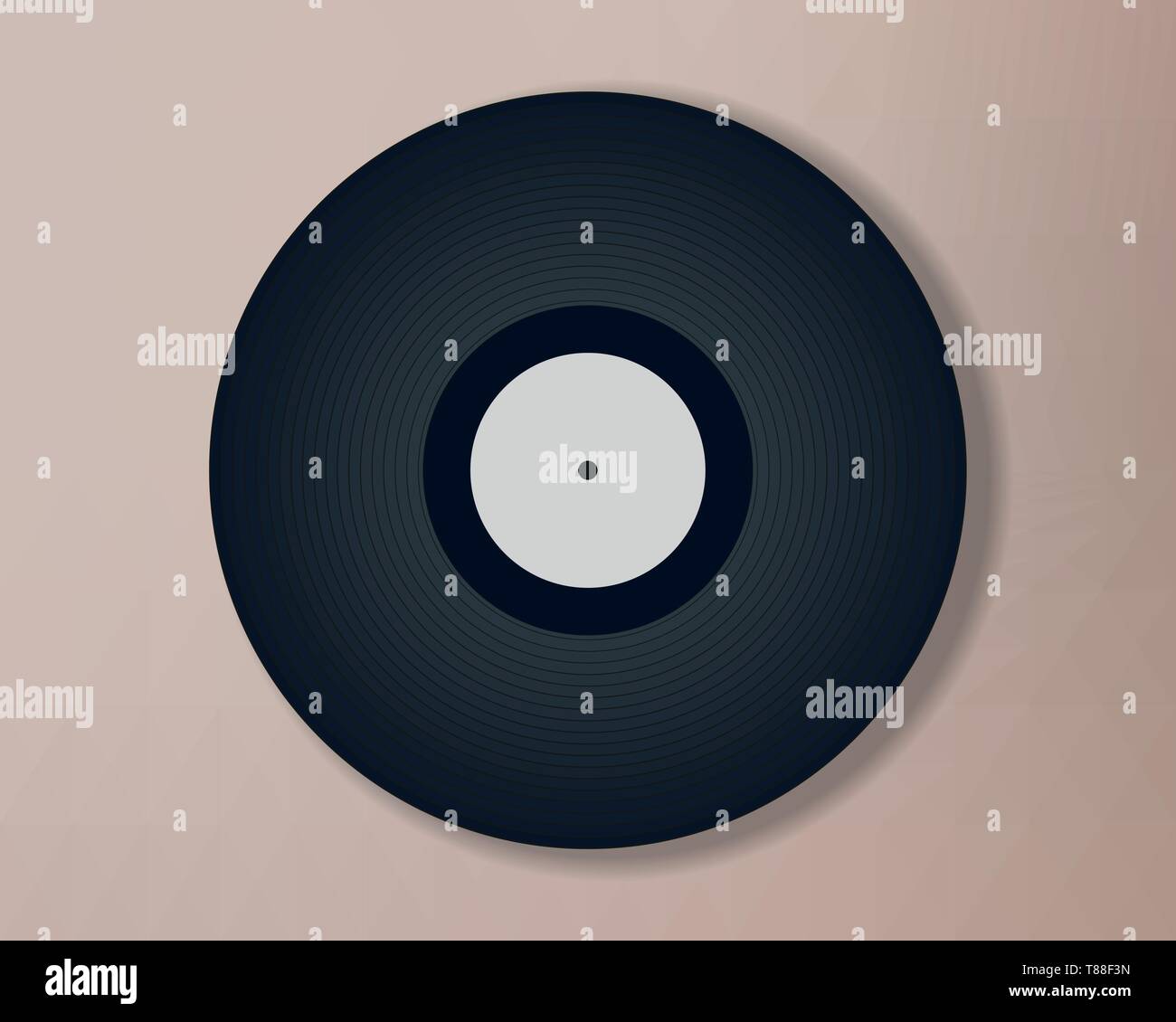 Retrò disco in vinile, musica simbolo, vettore minimalista Illustrazione Vettoriale