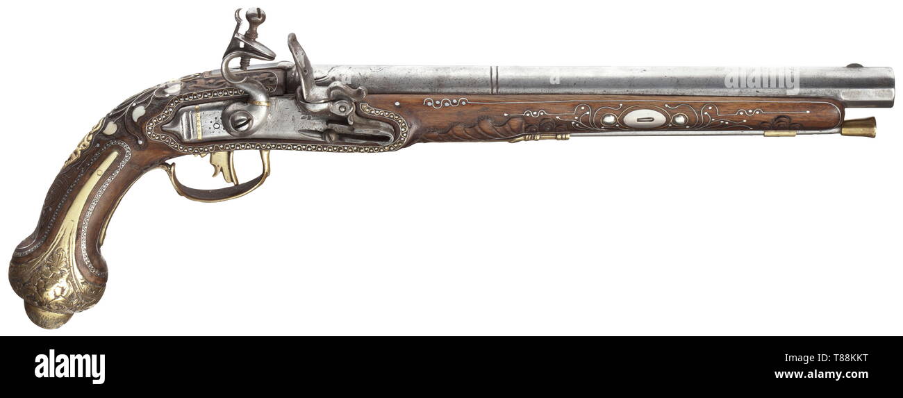 Piccole armi, pistole, flintlock pistola, Impero Ottomano, Albania, secolo XIX, Additional-Rights-Clearance-Info-Not-Available Foto Stock