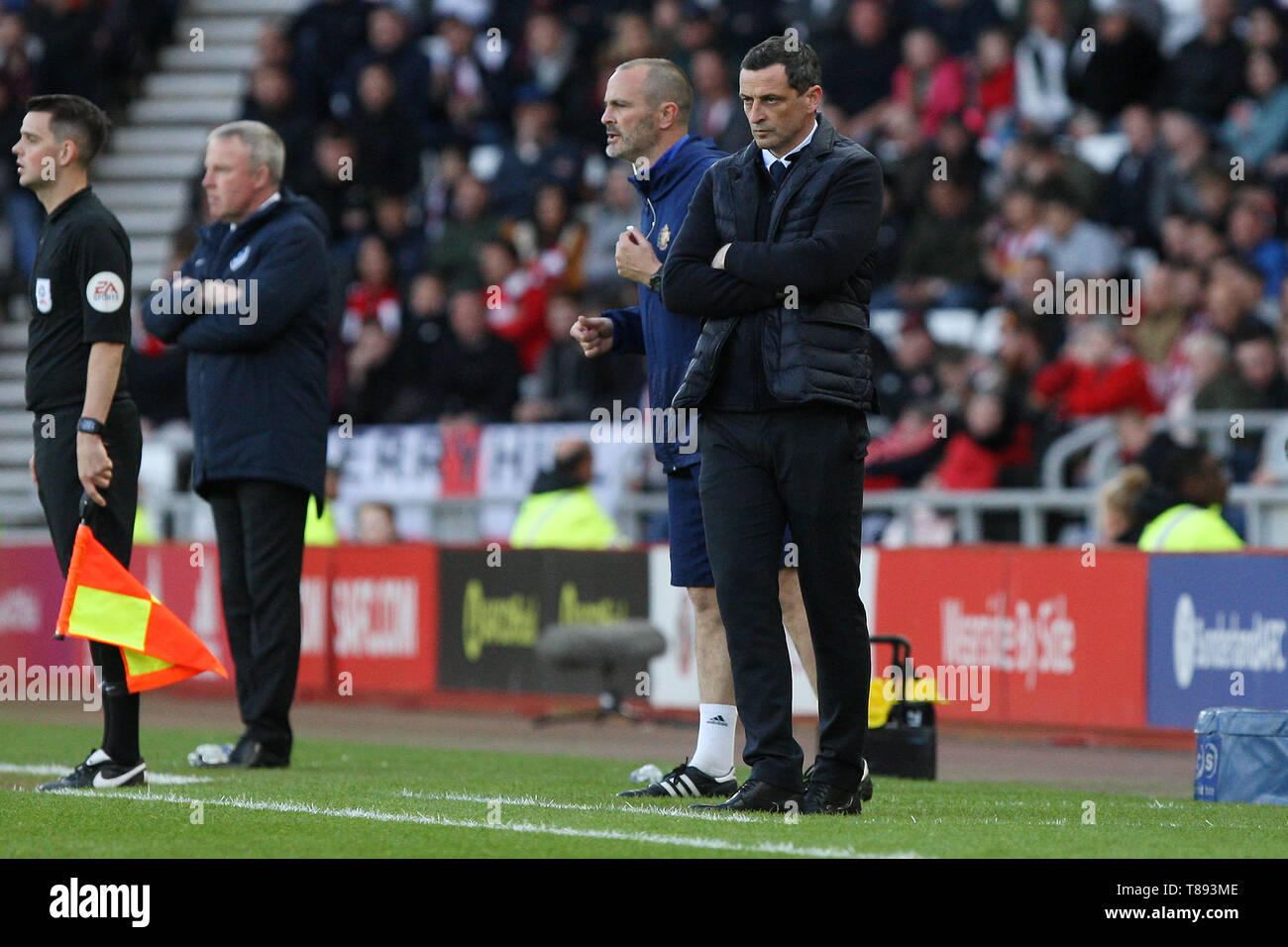 Sunderland, Regno Unito. 11 maggio 2019. Sunderland Jack manager Ross durante la scommessa del Cielo lega 1 corrispondenza tra Sunderland e Portsmouth presso lo stadio di luce, Sunderland sabato 11 maggio 2019. (Credit: Steven Hadlow | MI News & Sport Ltd) solo uso editoriale, è richiesta una licenza per uso commerciale. Nessun uso in scommesse, giochi o un singolo giocatore/club/league pubblicazioni. La fotografia può essere utilizzata solo per il giornale e/o rivista scopi editoriali. Foto Stock