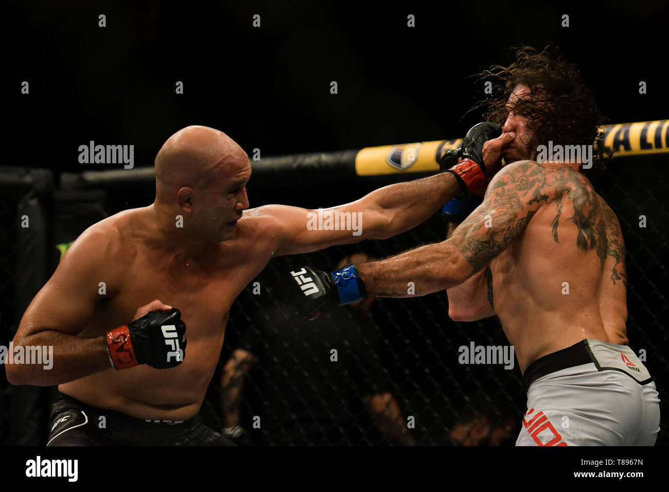 UFC 237: NAMAJUNAS vs. ANDRADE - Fighters BJPenn (red glove) e argilla Guida (blu guanto) durante UFC 237 scheda preliminare di lotta a Jeunesse Arena, Rio de Janeiro . Foto: Thiago Ribeiro / AGIF Foto Stock