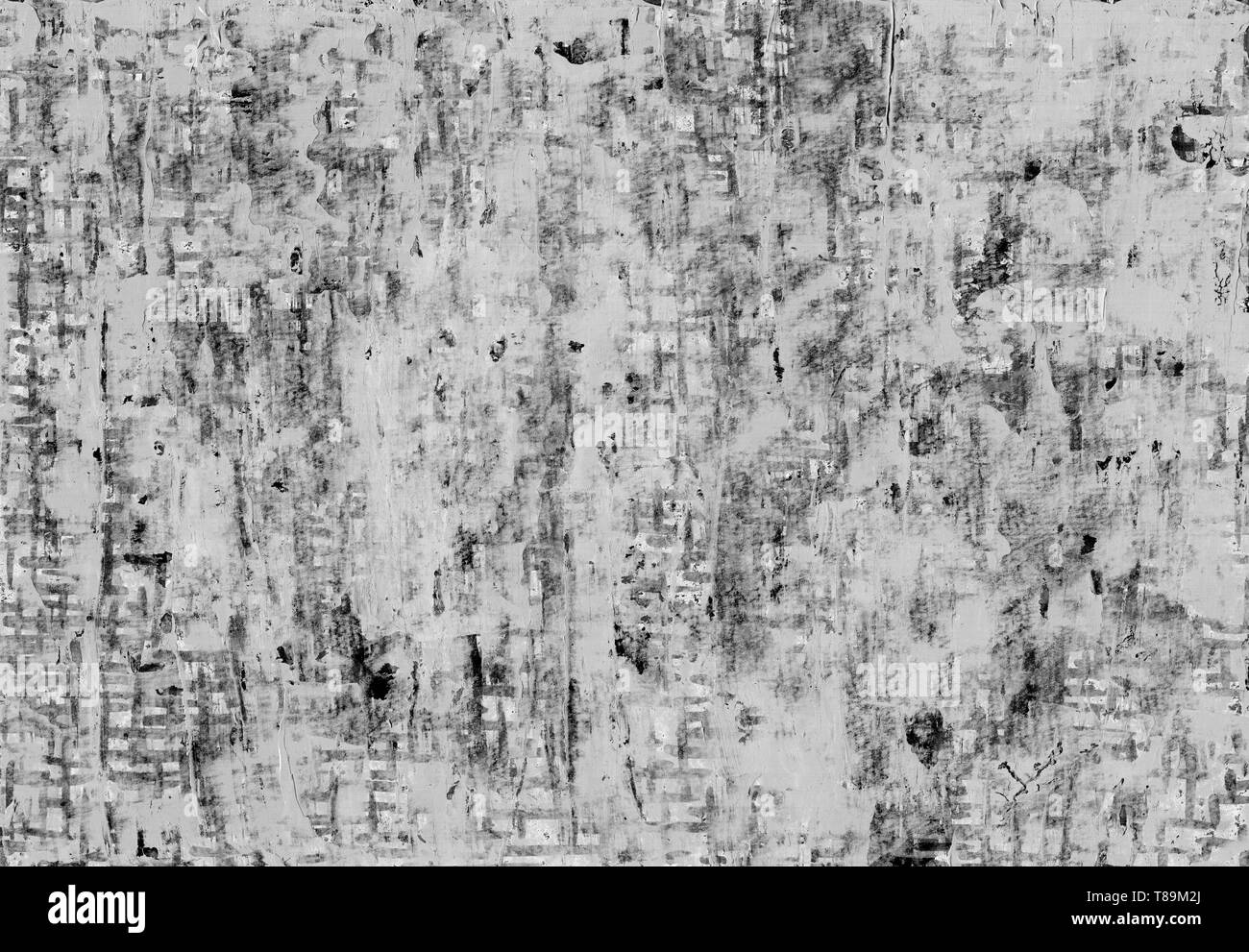 Abstract grigio Sfondo grunge. Bianco e nero texture con linee, punti, macchie e graffi. Foto Stock