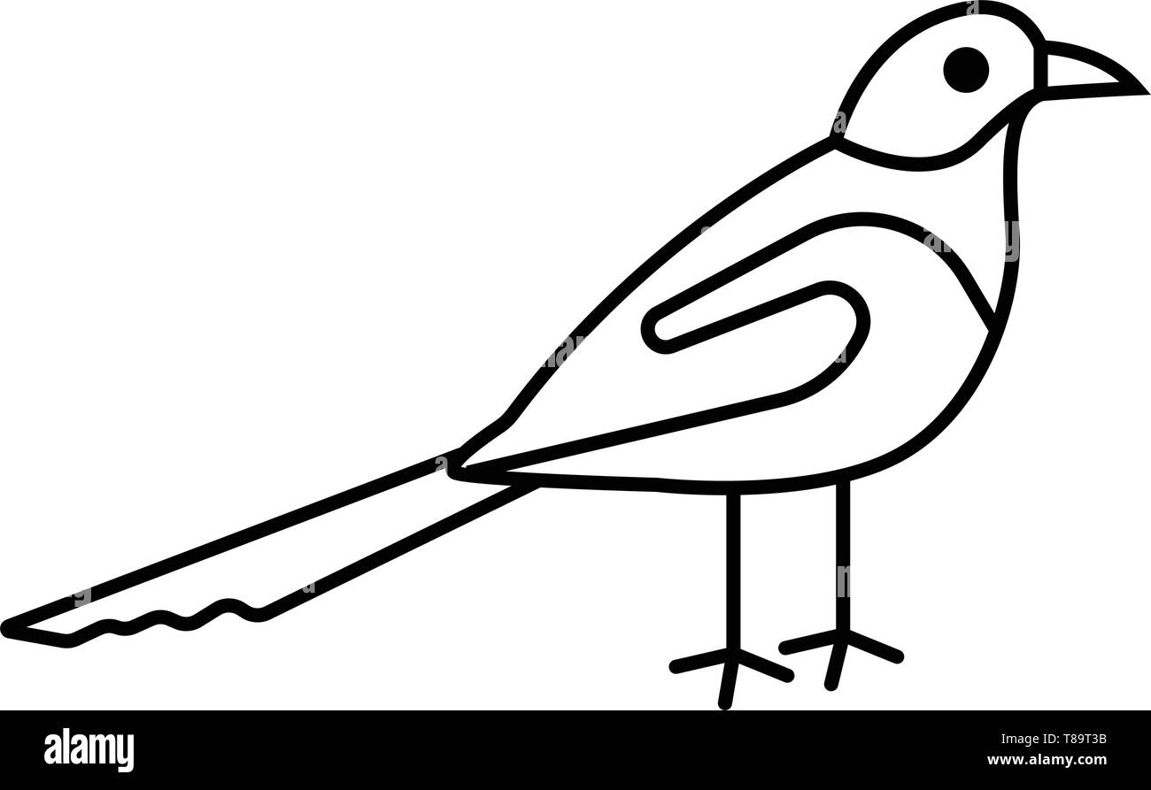 Gazza uccello- vettore simbolo segno illustrazione degli uccelli Illustrazione Vettoriale