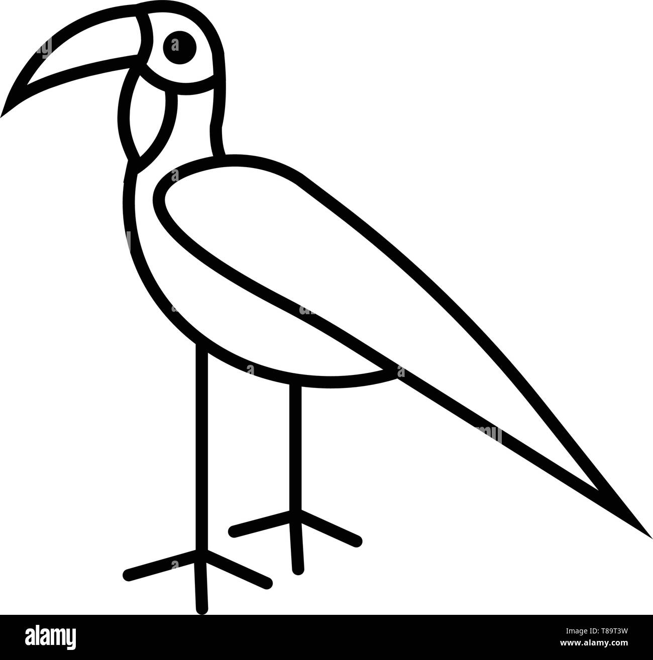 Hornbill bird- vettore simbolo segno illustrazione degli uccelli Illustrazione Vettoriale