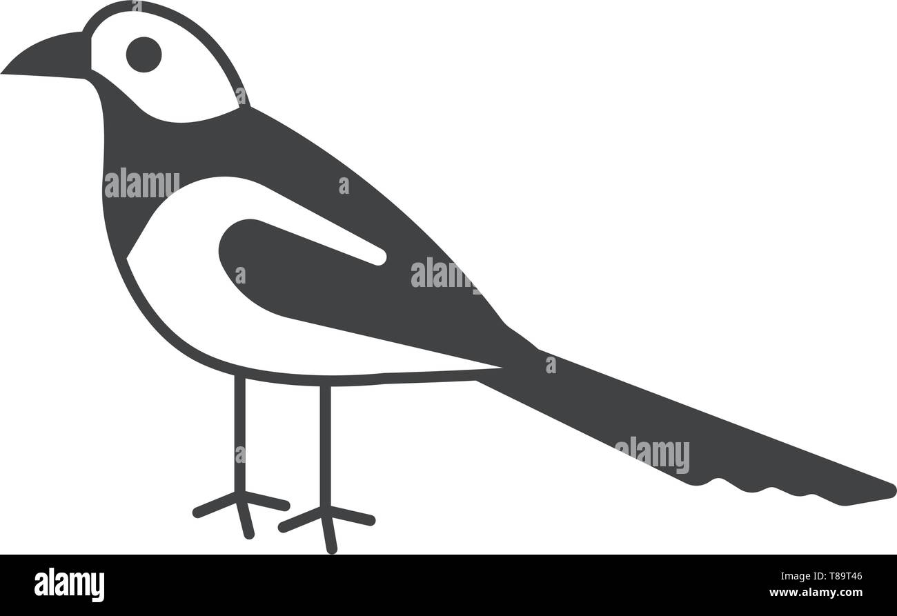Gazza uccello- vettore simbolo segno. Gazza illustrazione. Illustrazione Vettoriale