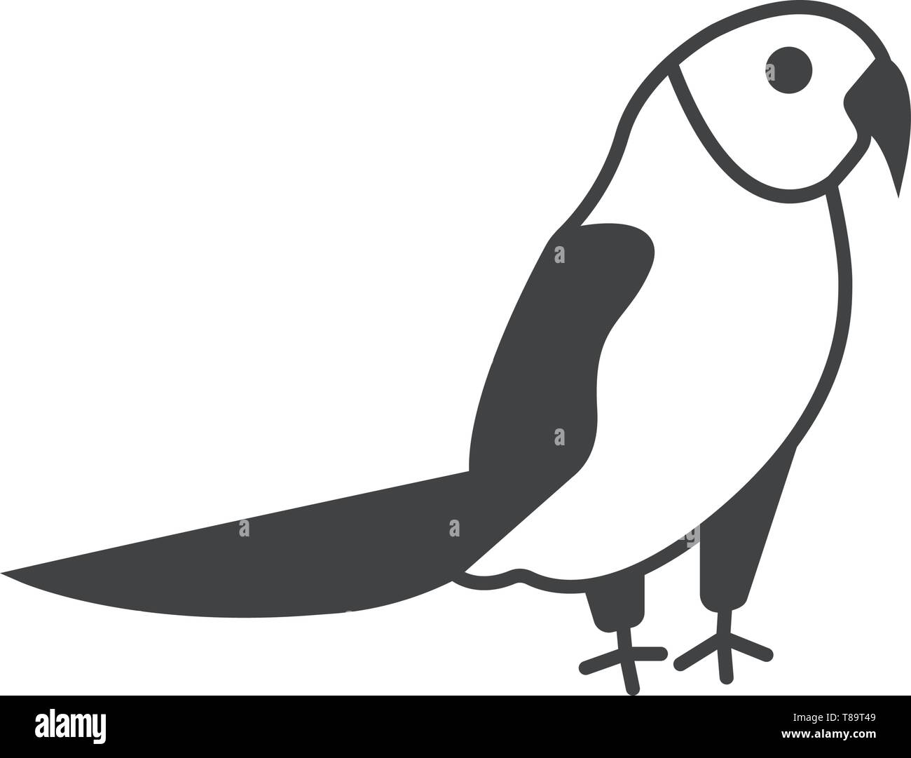 Icona papagallo- vettore simbolo segno. Parrot illustrazione. Illustrazione Vettoriale