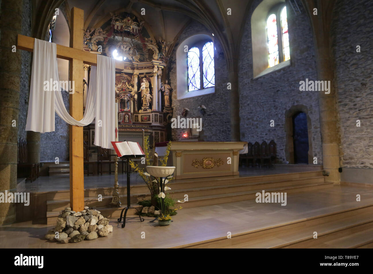 Eglise Saint-Jean Baptiste. Megève. Chiesa di S. Giovanni Battista. Megeve. Foto Stock