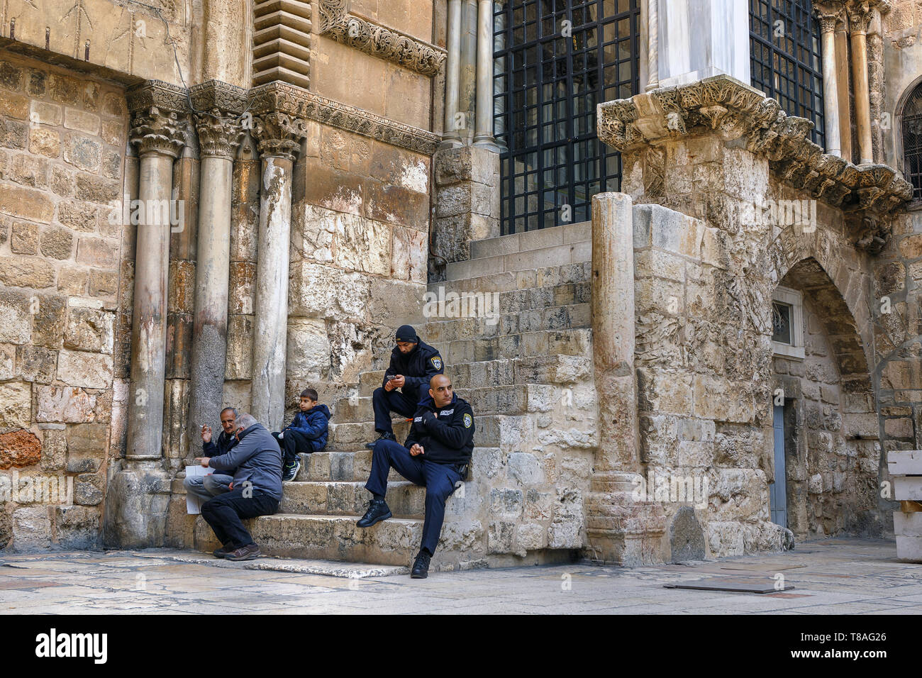 Chiesa del Santo Sepolcro, Città Vecchia di Gerusalemme, Israele Foto Stock