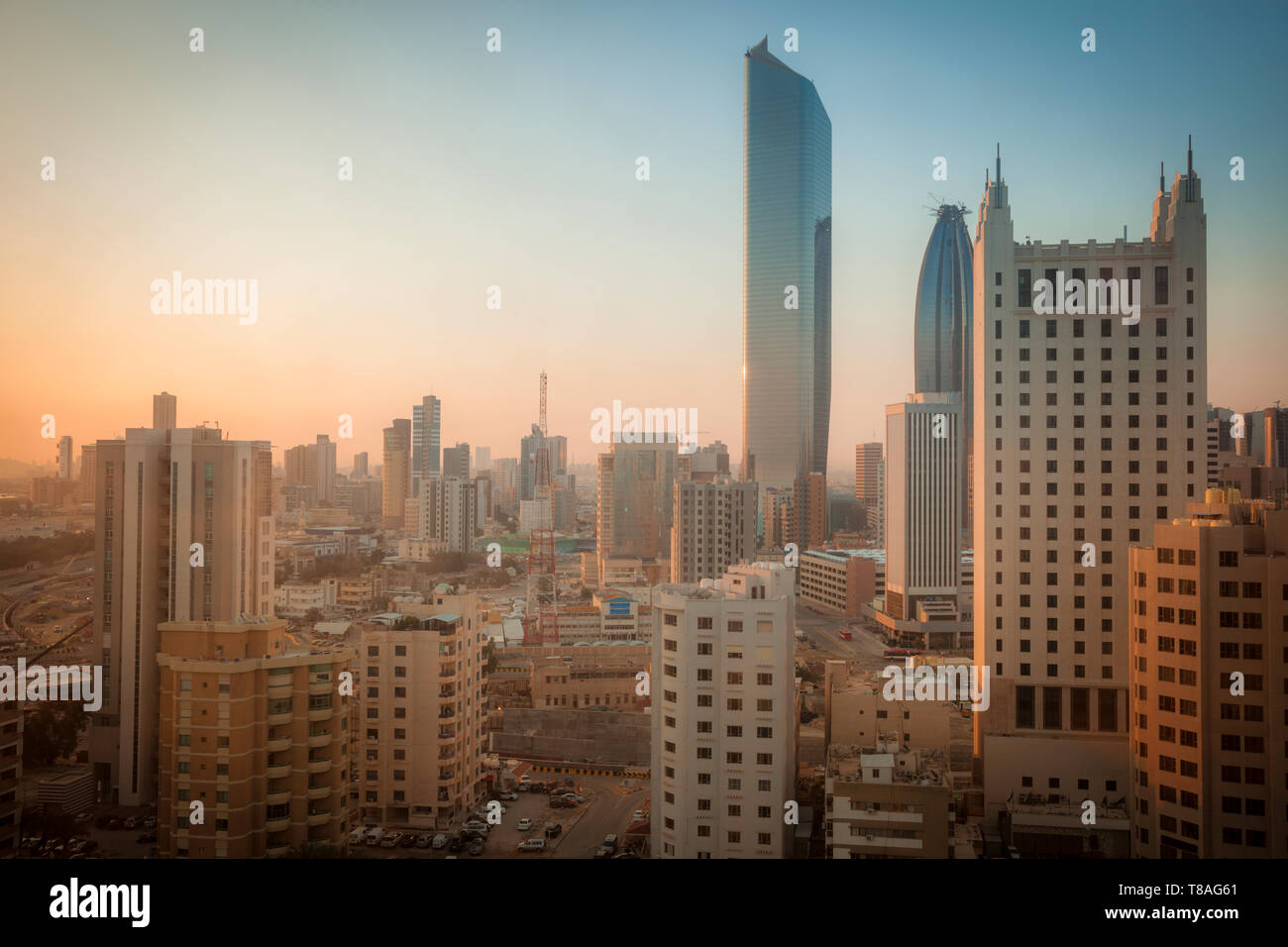 Architettura di Kuwait City - vista aerea. Kuwait City in Kuwait. Foto Stock