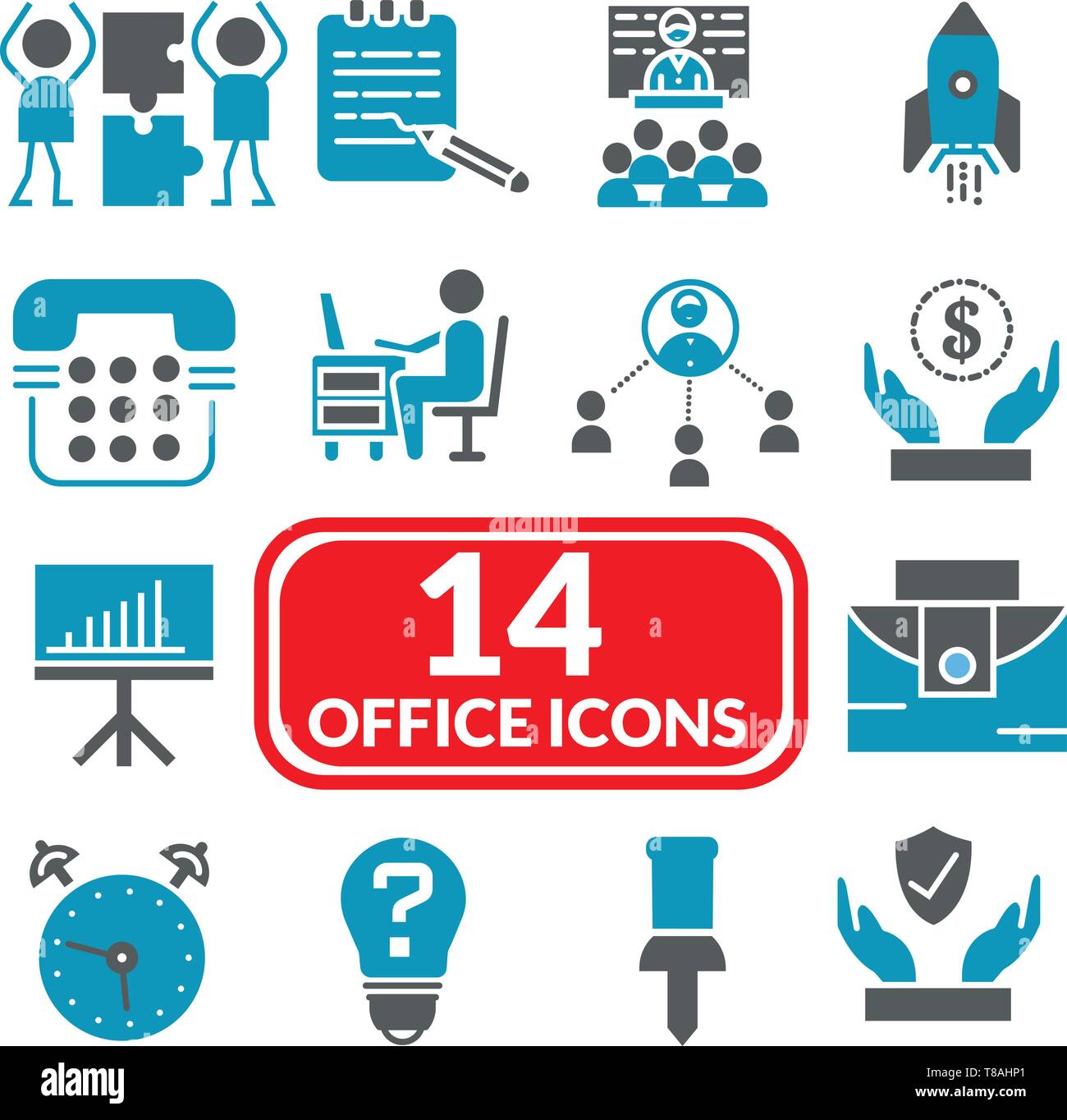 Attività icona office- simbolo vettore ufficio business icon set. Illustrazione Vettoriale