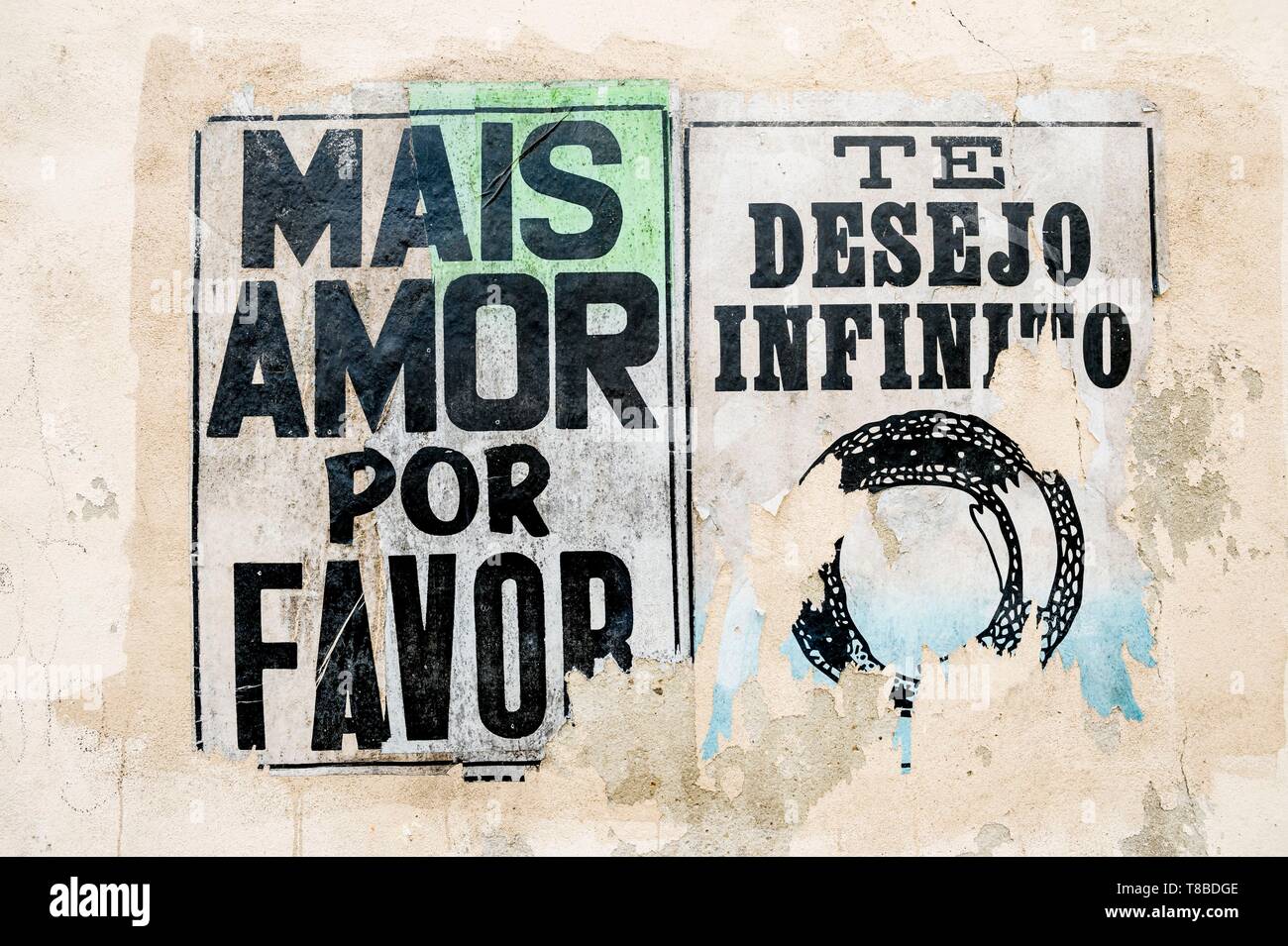 Il Brasile, a sud est della regione, Rio de Janeiro, città classificate patrimonio Mondiale di UNESCO, Santa Teresa district, poster Foto Stock