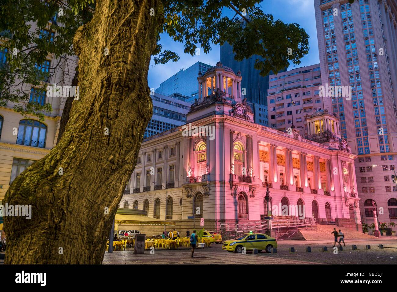 Il Brasile, a sud est della regione, Rio de Janeiro, città classificate patrimonio Mondiale di UNESCO, Biblioteca Nazionale di Rio de Janeiro Foto Stock