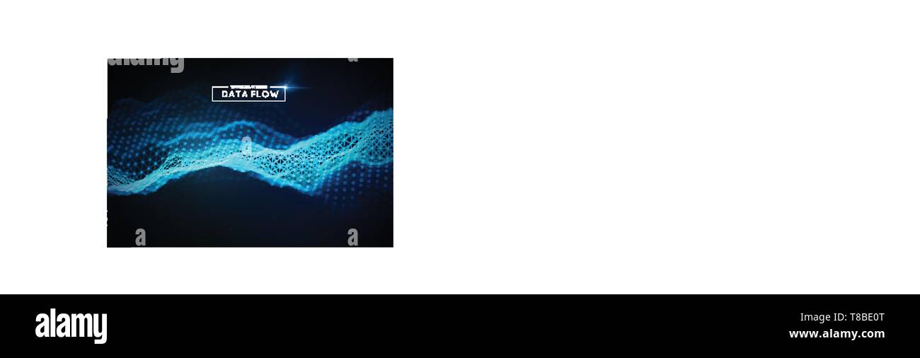 Computer flusso dati sfondo. EPS vettoriali 10. Grande tecnologia di rete dati wave. Illustrazione Vettoriale