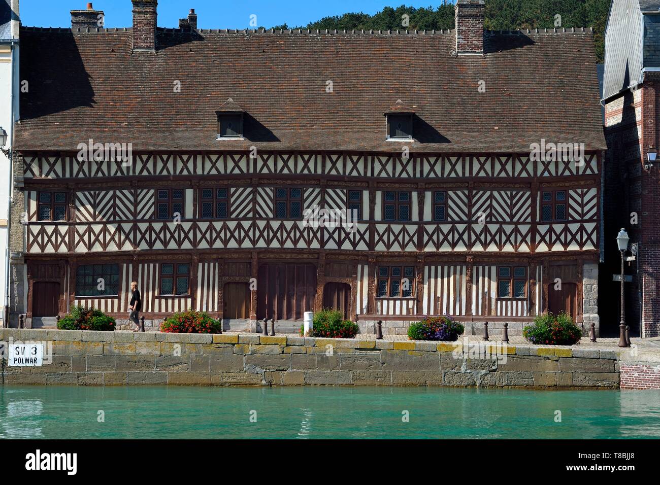 Francia, Seine-Maritime, Cote d'Alabastro (costa di alabastro), Pays de caux, Saint-Valery-en-Caux, la casa in legno e muratura chiamato Enrico IV (1540) anche la cosiddetta casa Ladire Foto Stock