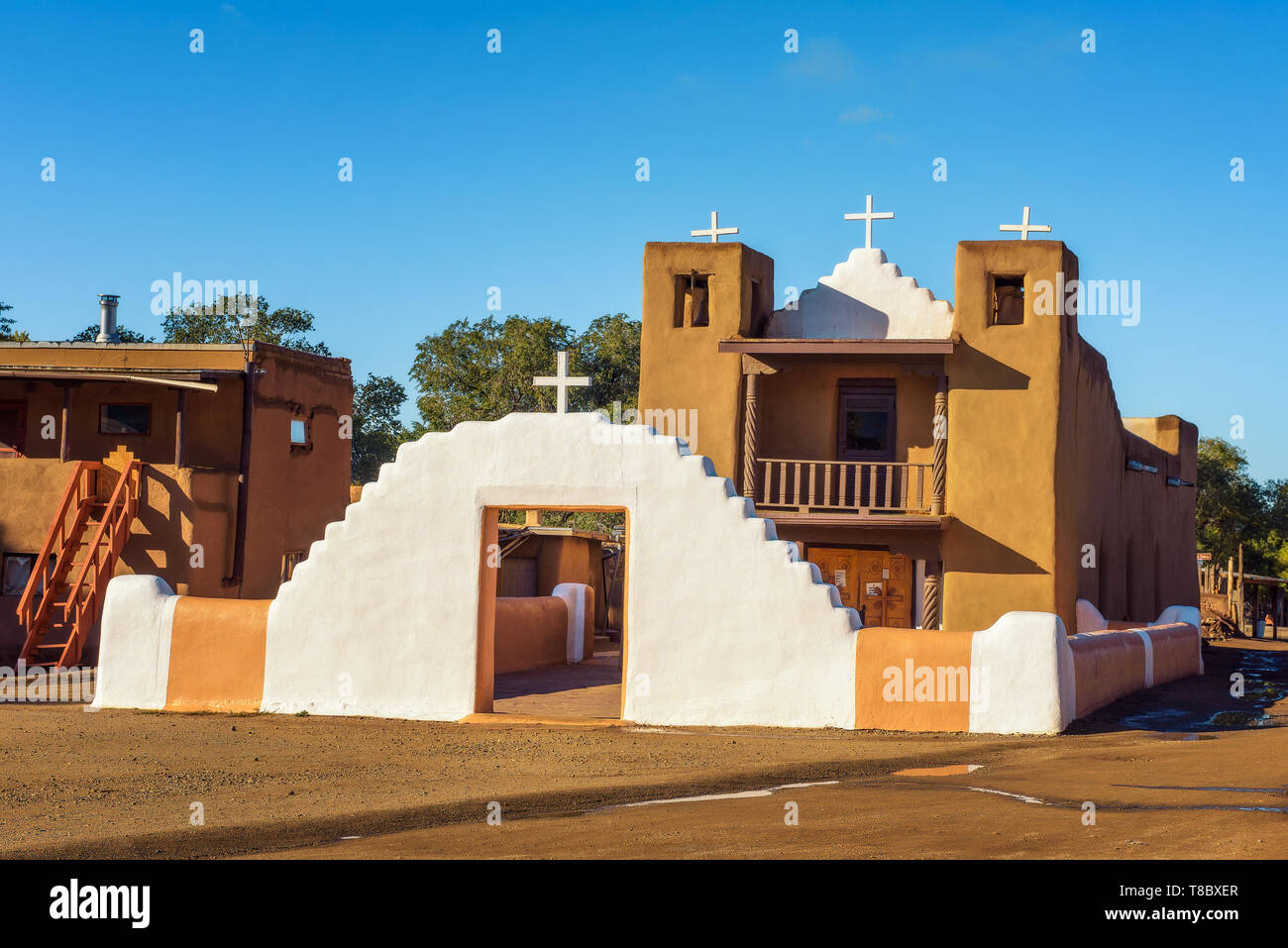 San Geronimo chiesa a Taos Pueblo, Nuovo Messico Foto Stock