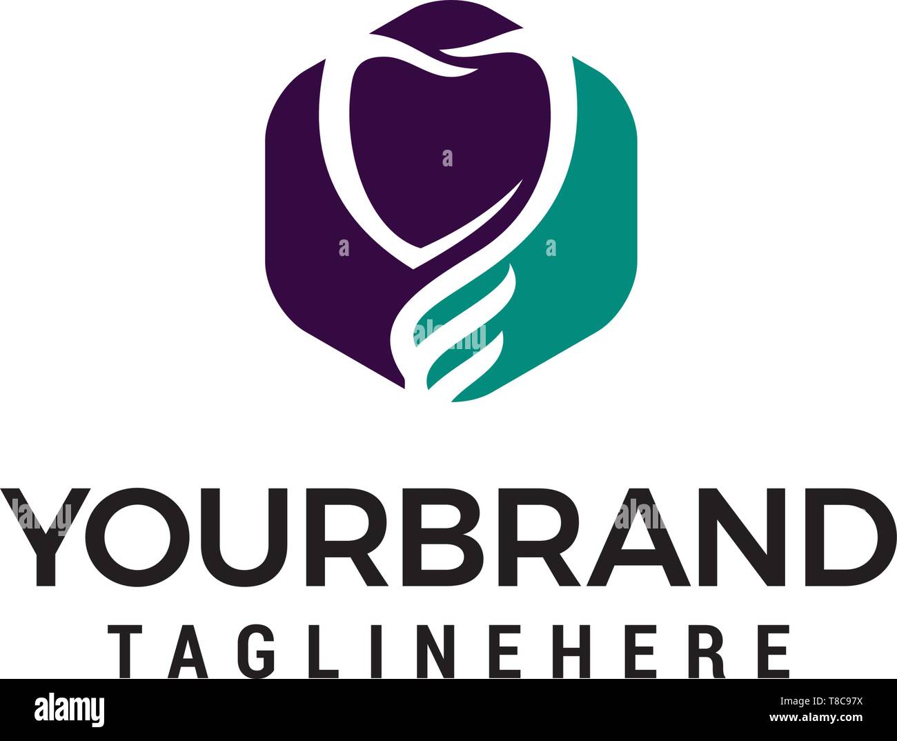 Cuore care logo design concept vettore modello Illustrazione Vettoriale