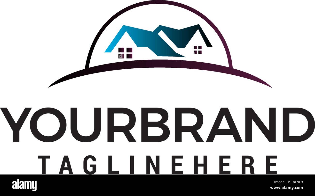 Immobiliare di logo design concept vettore modello Illustrazione Vettoriale