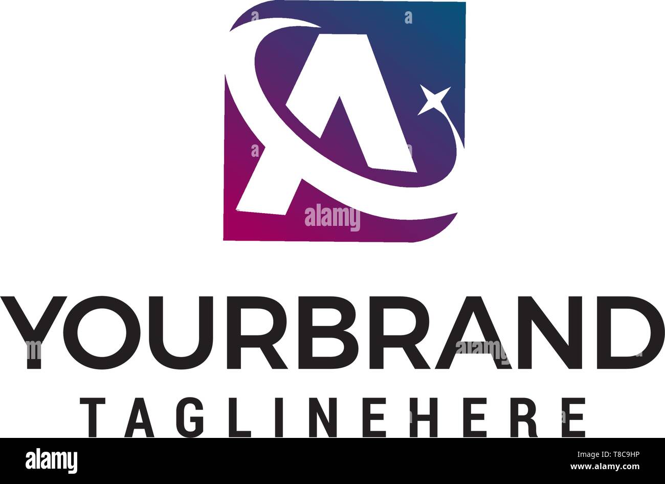 Lettera di un logo design concept vettore modello Illustrazione Vettoriale